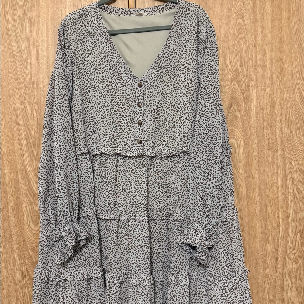 JODIFL Brown Leopard Print Mini Dress